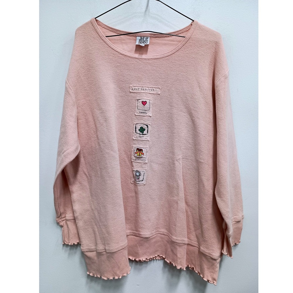 Julie Mango Tunic Top Womens Large Pink‎ Love Requires Art To Wear